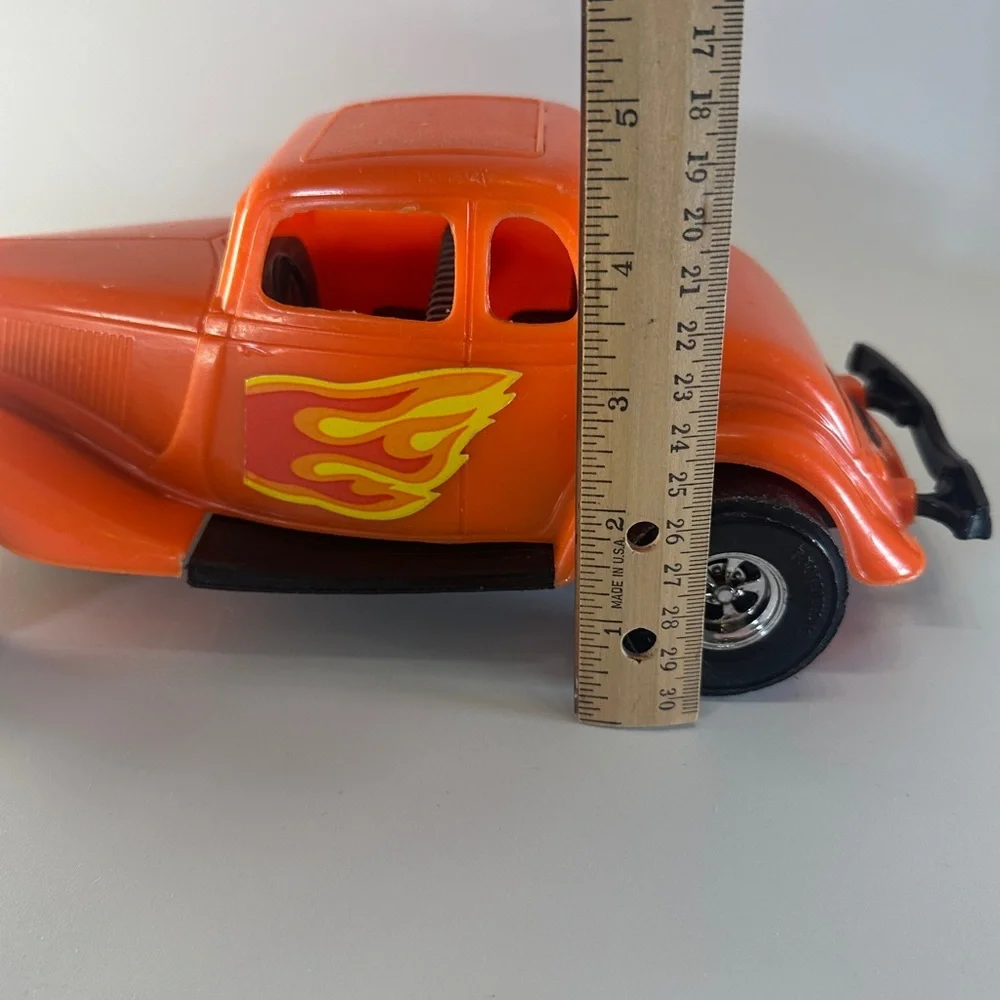 VTG 1934 Ford Victoria Durant Plastics Orange Red Toy Model Car Hot Rod Made USA